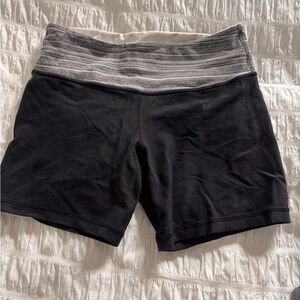 Lululemon Athletica Black and Gray Bike Shorts